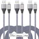 iPhone Charger Lightning Cable (3 Pack 10 Foot), [MFi Certified] 10 Feet Nylon Braided, Compatible with iPhone 14/13/12/11/Pro/X/Xs Max/XR/8 Plus /7 Plus/6/ iPad