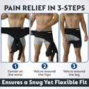 Hip Brace for Sciatica Pain Relief - Adjustable Neoprene Hip Brace for Women & Men with Thigh, Groin, Hamstring Compression Sleeve & SI Joint Support, Black