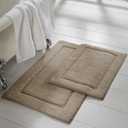 Modern Threads 2-Pack Solid Loop with Non-Slip Backing Bath Mat Set 17-inch by 24-inch & 21-inch by 34-inch, Taupe