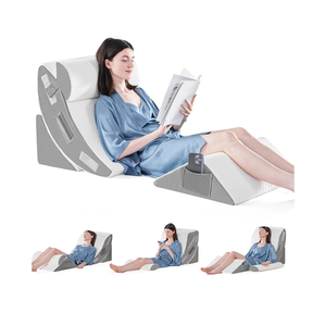 Yojoker 4PCS Orthopedic Bed Wedge Pillow Set for Sleeping, Post Surgery Foam Pillow for Body, Back and Leg Pain Relief, Triangle Adjustable Support Pillow - Acid Reflux, Anti Snoring & GERD Sleeping