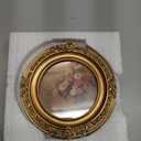 4 Inch Round Shape Resin Photo Frame, Vintage Gold Picture Frame, Photo Tabletop & Wall Display Hanging Display & Home Decor (Gold 2)