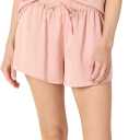 Amazon Essentials Women's Relaxed Fit Satin Short Sleeve V-Neck T-Shirt and Short Sleepwear Set (Large)