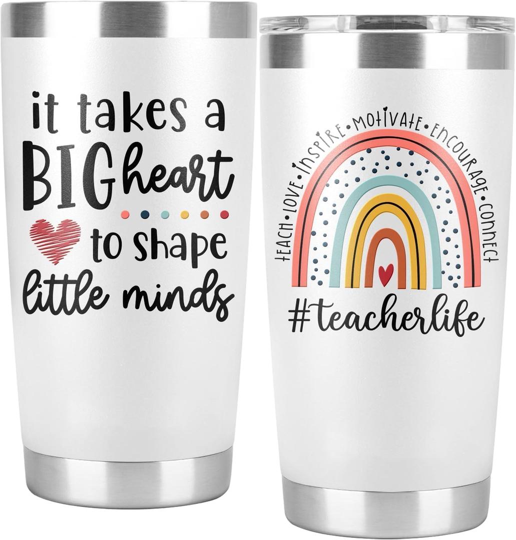 Teacher Life Tumbler - 20 Oz Cup Mug for Women Men, Appreciation Gifts from Students, Birthday Idea for Christmas and Appreciation Week (Black)