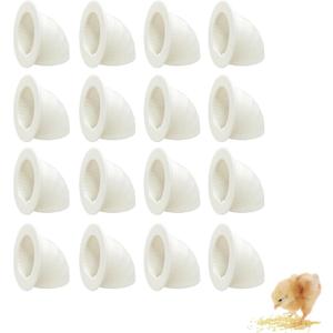 16 Pack Quail Feeder No Waste Feeder Port for DIY Bucket Pail Bin Container Coturnix (1.5in)