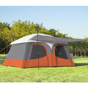 Vidalido Tents8-10 Person Camping Tent with Extended Vestibule2 Room Weather Resistant Family TentsEasy Install Waterproof Outdoor Tent for Camping Hiking (Orange)