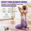 Foot Pedal Resistance Bands with Handles, Multifunction Elastic Yoga Exercise Bands, Home Gym Fitness Equipment for Women & Men to Tone Abs, Core, Legs, Arms, Waist