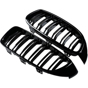 Front Kidney Grille Dual Bar M4 Look Style Compatible with F32 F33 F36 F82 F83 F80 M3 (Gloss Black)
