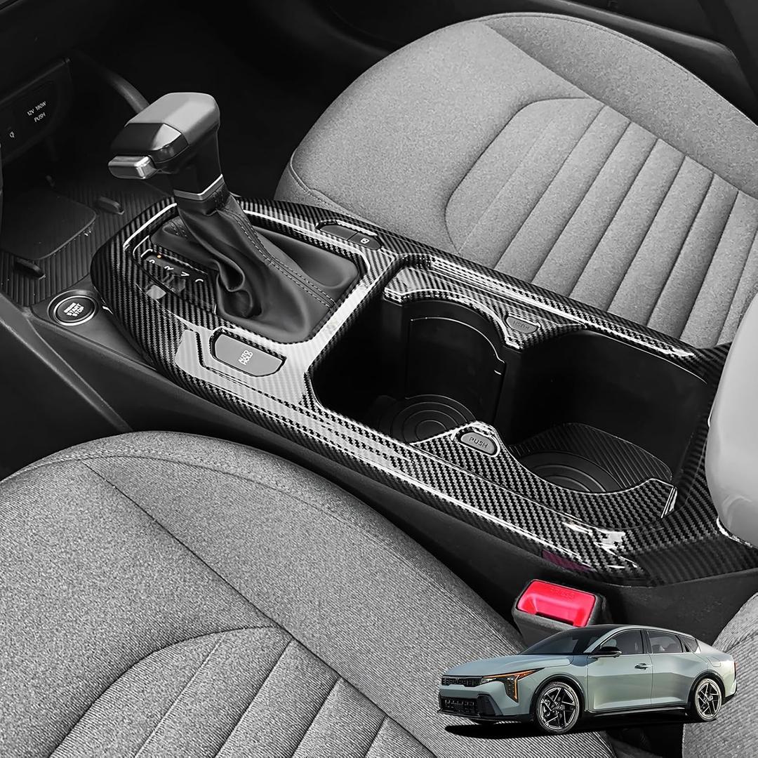 YOUTOOCAR Gear Shift Panel Cover Compatible with Kia K4 2025-2026 Accessories (Carbon Fiber Pattern)
