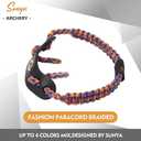 SUNYA Archery Bow Wrist Sling, 550 Paracord Strap Comfortable on Hand.100% Full Grain Leather Yoke, Multiple Camo Colors.Fit Compound Bow Stabilizer & Recurve. (Lava 35)