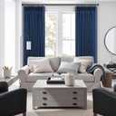 Navy Blue Sheer Curtains 45 Inches Long for Kitchen Set of 2 Panels Pinch Pleat Back Tab Light Airy Linen Cafe Tier Soft Dark Blue Short Curtains for Small Windows Bathroom Basement 40x45 Inch Length