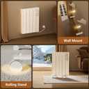 800w Convection Wall Panel Heater-Electric Heater for Indoor Use, Quiet Fan-less Design, Energy Efficient Heating with ECO Mode, Remote Control, 24h Timer, Child Lock