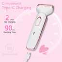 Women's Electric Razor Bikini Trimmer, 4-in-1 Cordless Shaver for Face, Legs, Underarms, Pubic Hair Wet/Dry Use, Painless Hair Removal