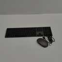  Ultra Premium Wireless Keyboard and Mouse Combo - Rechargeable, Ultra Slim Design, Quiet, Full Size, Number Pad, QWERTY, Black