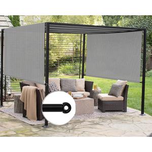 Patio Paradise 8' x 16' Pergola Canopy Replacement Cover Shade Cloth with Grommets Weighted Rods Outdoor Sun Shade Screen UV Block for Gazebo Backyard Deck Porch Balcony, Light Gray