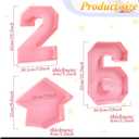 Tellingyou 3 Pcs 13.7" 2026 Graduation Fillable Letter, Plastic Number Trays for Food 2026, Charcuterie Number, Grad Fillable Letter for Class of Congrats Grad Party Supplies(2026,Light Pink)