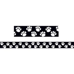 2 x Teacher Created Resources Pay Prints Straight Border Trim, Black/White (4642)