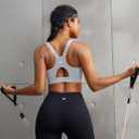 RUNNING GIRL Sports Bra for Women,Adjustable Straps Sports Bras High Support Sports Bra with Sewn in Pads(3100_Grey_XXL) (Gray)