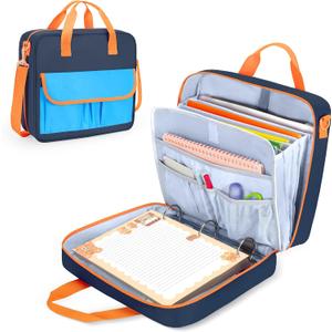 YARWO 2026 New Zipper Binder Bag 3 Ring Trapper Keeper Holds 500 Sheets