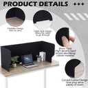 Dunzoom Large Desk Divider Foldable U Privacy Partition 48"L x 20"H, Black
