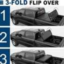 4.5ft Hard Tri Fold Truck Bed Cover Tonneau Cover Fits 2022-2026 Ford Maverick Styleside (54.4") Pickup Truck Bed with Led Light