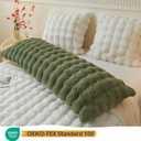 LIFEREVO Fluffy Faux Rabbit Fur Body Pillow Cover, Cozy Moss Bubble Shaggy Plush Bed Body Pillowcase with Zipper Closure, Long 20"x54" Fuzzy Furry Pillow Case for Bedroom Home Decoration, Sage Green