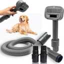 Dog Brush Vacuum Attachment for Miele Classic C1 C2 C3, Shark NV350 NV500 NV501 HV300 HV371 HV372 & Small Shop Vacs (1-1/4'' Vacuum Hose) - Pet Grooming/Removal Attachment for Dogs Cats