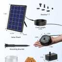 POPOSOAP Solar Pond Filter with Fountain Pump, 4W Solar Fountain Pump with Pond Filter Kit, Solar Water Pump with Nozzles & PVC Tubing for Bird Bath, Water Garden, Fish Tank & Backyard Decor P3035