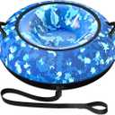 Toffos 57" Snow Tube with Premium Nylon Cover, Heavy Duty Snow Sled for Kids and Adults with Thickened Bottom, Inflatable Cold Resistance Sledding Toboggan Winter Outdoor Skiing Fun Toys