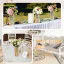 Elegant Crystal Column Vase/Pillar Candle Holder Set, Wedding/Parties Table Centerpieces, Cylinder Flower Display for Weddings & Home Decor (8, Gold)