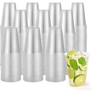 Turbo Bee 1000 Pack 16oz Plastic Cups,Disposable Clear Drinking Cups,Hot and Cold Drink Container for Water, Juice, Soda,Coffee (EXP 06/22/30)