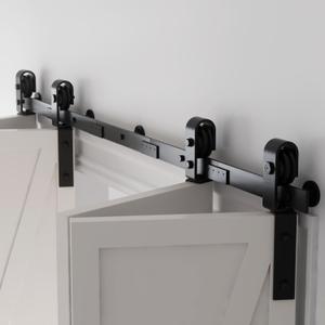5FT Sliding Barn Door Hardware Kit,Barn Door kit for 4 Closet Door,Heavy Duty Exterior barn Door Hardware kit