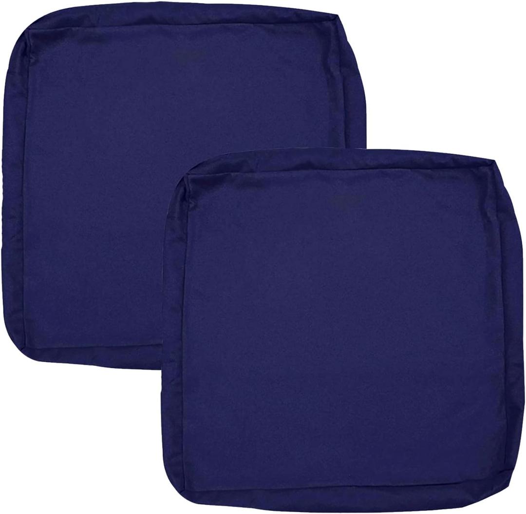 Oslimea Outdoor Patio Cushion Covers Replacement 25x25x5 inch 2Pack Patio Furniture Cushion Seat Cover Waterproof Washable Sofa Couch Chair Slipcover Furniture Protector for Indoor Outdoor, Blue