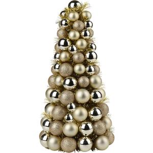 Christmas Ball Tree Shatterproof 94 Balls Xmas Mini Balls Ornaments for Indoor Tabletop Mantel Birthday Wedding Party Decor, Champagne