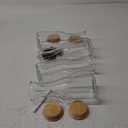 Glass Carafe with Bamboo Lid,35 Oz Beverage Dispensers Carafe,Mimosa Bar Supplies,Clear Glass Pitcher with Name Labels for Iced Tea,Coffee,Juice(Set of 4)