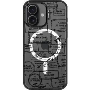 MOSNOVO for iPhone 17 Case | Compatible with Magsafe | Military Grade 10ft Drop Tested | Camera Control | Clear Black with Journey Design