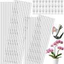 50 Pcs Acrylic Plant Stakes, 11 & 16 Inch Acrylic Plant Stakes with 60 Clips Clear Plants Support Stakes Kit Reusable Garden Orchid Stake for Indoor and Outdoor Potted Plants Vegetables Flowers