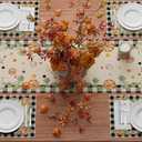 2 x XCHI Fall Black Cat Pumpkin Plaid Table Runner Table Decoration for Kitchen Dining Dinner Autumn Home Decor 13x72 Inch