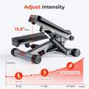 Sunny Health & Fitness Mini Steppers for Exercise at Home, Stair Step Workout Machine with Resistance Bands, Full Body Cardio Equipment, Optional Free SunnyFit App Connection Smart Stepper