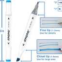 anono 100 Colors Alcohol Markers Set, Coloring Markers with Chisel and Fine Tips, Includes Carrying Case, Suitable for Book Painting and Coloring, White Barrel