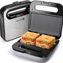 Aigostar Sandwich Maker, Non-Stick Panini Press Sandwich Maker Breakfast Grilled Cheese Maker, Stainless Steel Tostadora de Pan