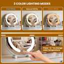 Vanity Mirror with Lights, 12" LED Makeup Mirror, HD Professional Mirror, Smart Touch with 3-Color Lighting, Dimmable, 360 Rotation, Lighted Up for Makeup Desk, Bedroom (White)