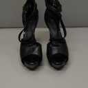 IDIFU Women's IN5 Charcy Crisscross Strappy Platform High Chunky Heels Peep Toe Pump Party Heeled Sandals(8.5 M US, Black Suede)