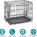 MidWest Homes for Pets 18-Inch iCrate for Tiny Breeds, Up to 10 lbs, Double Door Folding Dog Crate with Divider Panel, Leak-Proof Tray & Secure Latches, Portable, Durable & Easy to Assemble