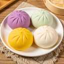 Colorful Dumpling Squishy Stress Balls Fidget Toys for Adults & Teens, Mystery Soft Dumpling Squeeze Toy Box, Sensory Stress Relief Squeeze Toys (Pink)