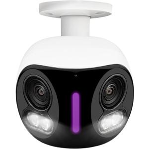 Lorex 4K 8MP IP Wired Dual-Lens Add-On Outdoor Security Camera - Smart Security Lighting,180 Panoramic View, Color Night Vision, 2-Way Talk, Requires Recorder