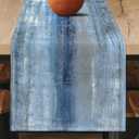 Blue Grey Table Runners Modern Art Farmhouse Linen Table Runners Dresser Scarves Retro Rustic Style for Party Kitchen Dining Table Coffee Holiday Party Decor (13"x 90", Blue Grey)
