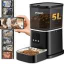 Automatic Cat Feeder with 400W Camera,2.4G Auto Dog Feeder w Night Vision,Pet Feeder w2-Way Audio,Timed Cat Feeders for Dry Food,Dogs Food Dispenser w APP Control 5L