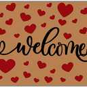 AZNWXY Red Love Heart Welcome Mat - Valentine's Day Doormat Welcome Floor Mat Entrance Door Rugs Romantic Love Bathroom Mat 23.6" x 15.7"