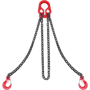 Grade 80 Lifting Chains 5/16" x 10ft - 7,000 lbs Capacity Dual Leg Chain Sling, Adjustable Hook Load Binder for Engine Hoist, Truck Towing & Warehouse Rigging