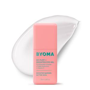 BYOMA DePuff + Brighten Eye Gel  Lightweight Gel Eye Cream for Dark Circles, Puffiness & Wrinkles  Under Eye Cream With Hyaluronic Acid & Vitamin C  Barrier Repair Skincare  0.68 fl. oz